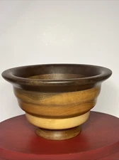 Wood Turned Bowl Handcrafted Multi Layer Ombré Look Organic Modern Beautiful