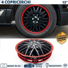4 Copricerchi per VW Golf 3 13'' Coppette NERE e Bordo Rosso 10 Razze EU