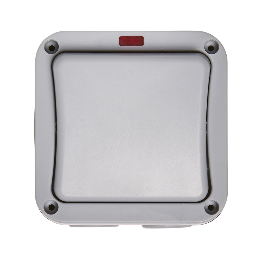 Litecraft Outdoor Light Switch 20A 1G Fitting With Indicator - Grey Clearance