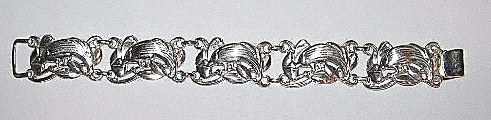 Rare Peacock Bird 7" Long Sterling Silver McClelland Barclay Bracelet Link Signd image 5