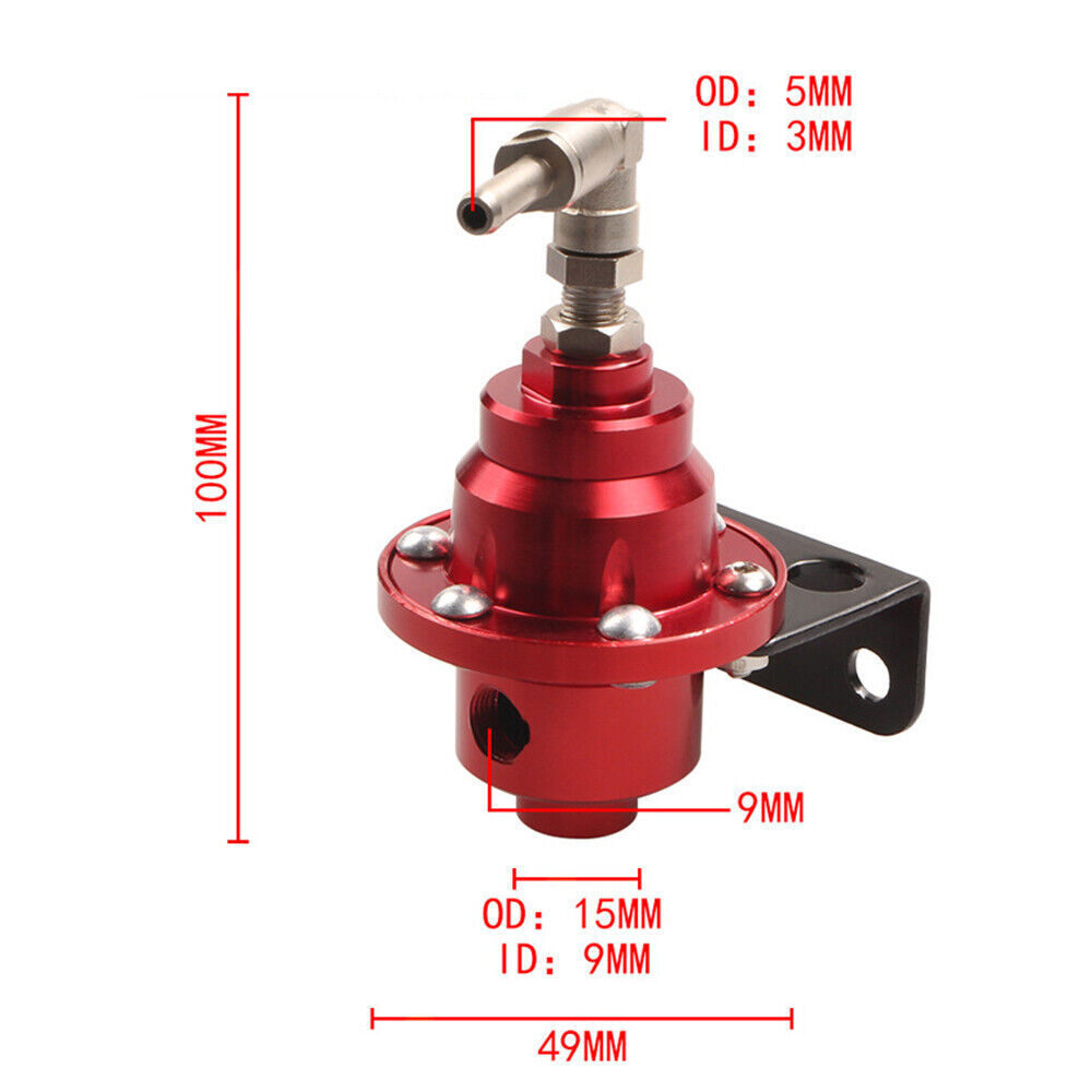 Universal Adjustable Aluminum Fuel Pressure Regulator Kit with Gauge