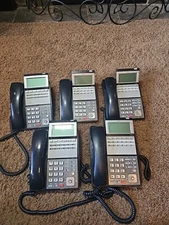 Lot of 5 NEC DLV(XD)Z-Y(BK) Telephones w/ Handsets IP3NA-12TXH (Set #4)