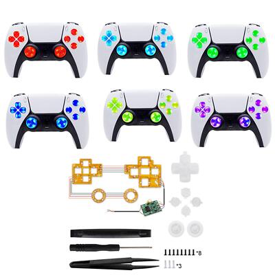 6-Farben-Beleuchtung LED D-Pad Analog Thumbstick Button Kit für PS5 Controller