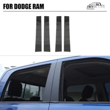 Side Window Center B Pillar Post Sticker Trim For RAM 1500 10-17 Carbon Fiber 