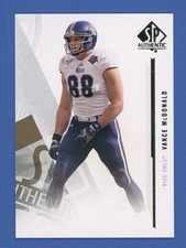VANCE MCDONALD 2013 SP Authentic Autograph ERROR CARD 96 Rice Owls