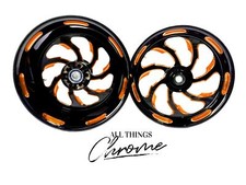 GSXR STOCK SIZE BLACK & ORANGE SAMURAI WHEELS FOR 2001-2005 Suzuki GSXR 600 750