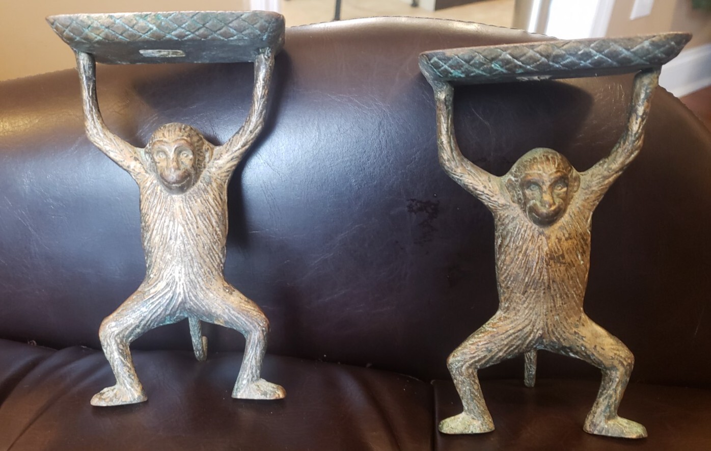 MONKEY CARD HOLDER Vintage BRASS Metal Business Calling Cards Jewelry