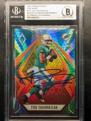 TUA TAGOVAILOA Rookie Auto 2020 Phoenix Fireburst Hyper Prizm BGS Authentic RC