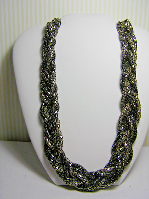 Statement Necklace Brown Oxide Color with a shine, 16'' 3'' Ext  K106