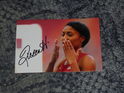 QUEEN HARRISON - OLYMPISCHE ATHLETIN -- POSTKARTE FOTO SIGNIERT. (5)