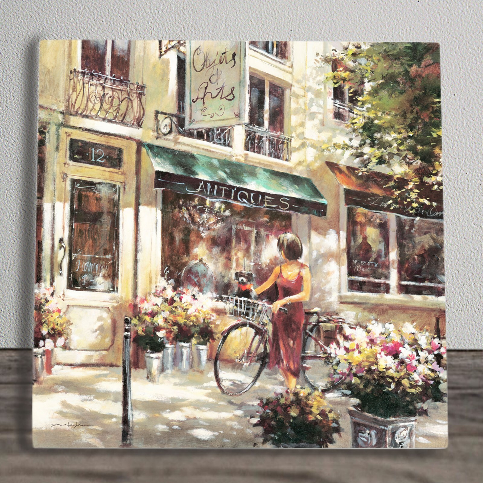 Objets D'arts Tile Plaque Sign Wall Art Floral Floral Scene Brent Heighton 20cm