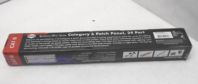 Shaxon CAT6 24 Port Rackmount or Wall Mount Patch Panel Black w/ HDWE Included