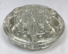 Vintage Flower Frog 13 Hole Footed Clear Glass Flower Arrangement Holder Crafts