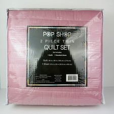 Pop Shop Juego de Edredón Dos Piezas Rosa Gris Claro Tamaño Doble - Edredón y Falsa Nuevo
