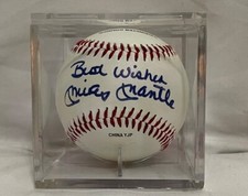 MICKEY MANTLE AUTOGRAPHED SIGNED BASEBALL AUTO NY YANKEES BEST WISHES W/ COA