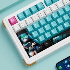 Hatsune Miku Keycap Set Cherry PBT Keyboard Cross Axis - heat sublimation