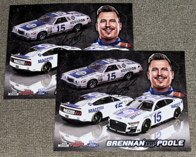 Brennan Poole Signed 2023 MACC Door Darlington Postcard Hero Card NASCAR COA