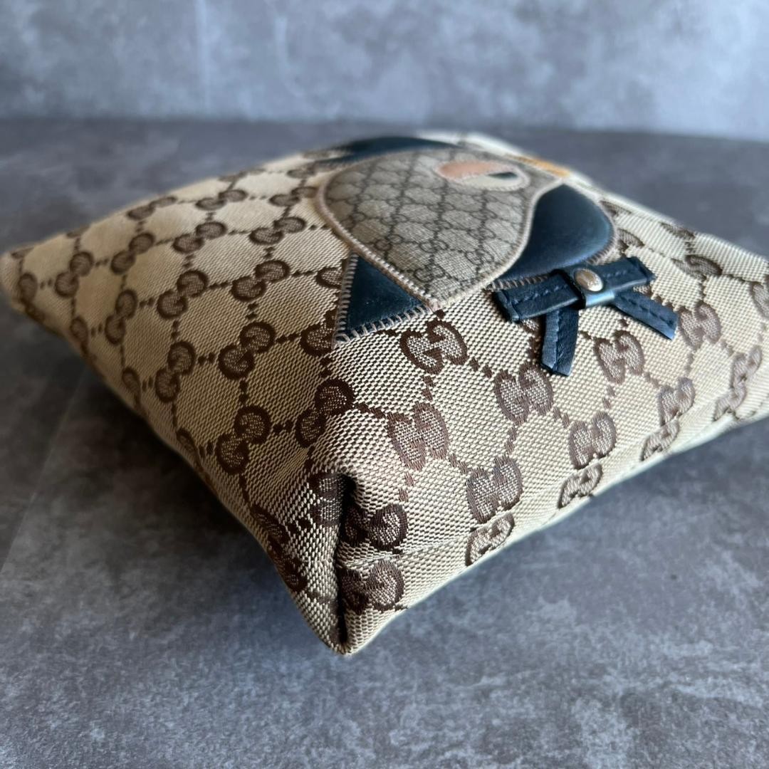 GUCCI Kids Parrot GG Canvas Pouch Children Bag Beige Multi Rare Authentic thumbnail 4