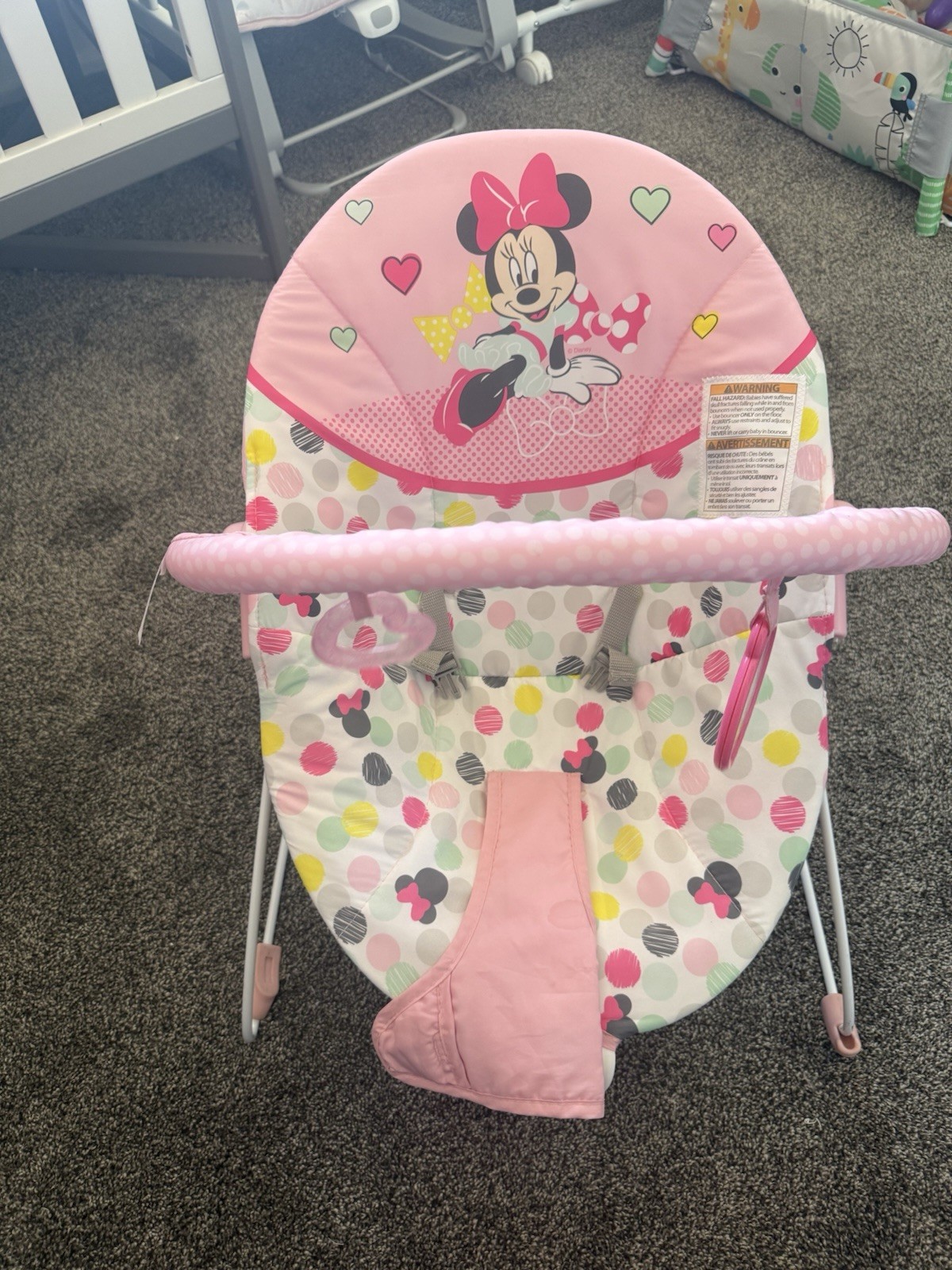 Disney Baby Minnie Mouse Spotty Dotty Vibrating Infant Bouncer by Bright Starts