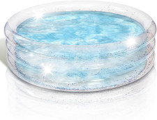 Artcreativity Sparkly Inflatable Kiddie Pool for Kids - 3 Levels - Transparen...