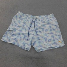 Tommy Bahama Swim Trunks Mens 2XL Mesh Lined Seashell Print Blue Beach