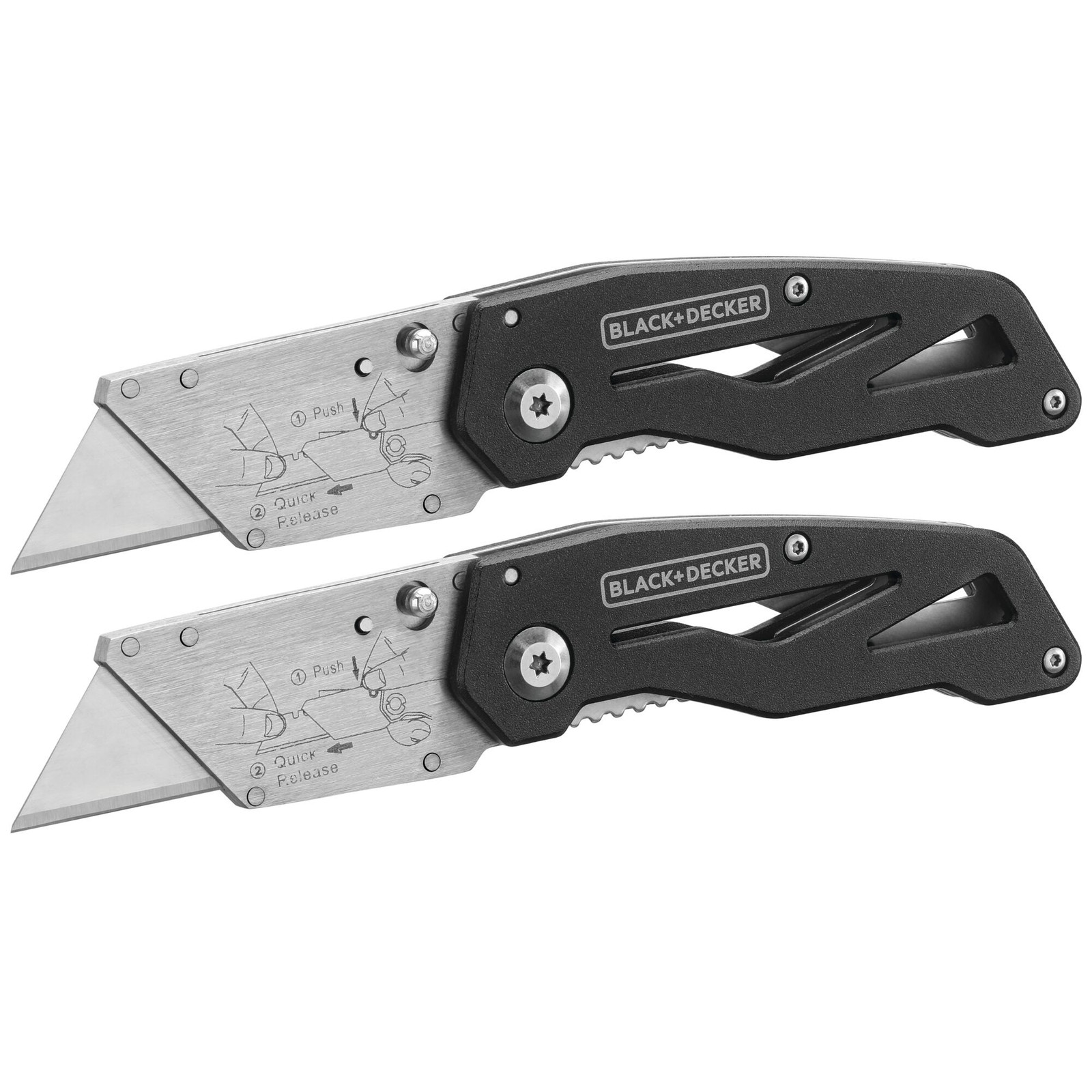 BLACK+DECKER Utility Knife, Folding, 2 Pack - BDHT10001