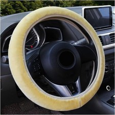 Fuzzy Car Steering Wheel Cover Anti-slip Soft Plush Steering Whe Color Beige Fuzzy Car Steering Wheel Cover Anti-slip Soft Plush Steering Whe Color Beige