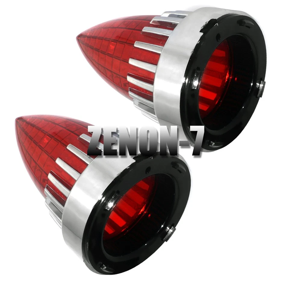 3 1/4'' Bullet Turn Signal Light Lens Cover Bezels Trim For Harley Touring 86-17 - Image 3 of 4