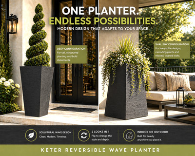 Keter Reversible Wave Planter. You Get 2 Styles in 1 Planter| Next-Level Design