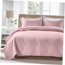 King Size Quilt Bedding Set Lightweight Bedspreads King/Cal 96"x110" Pink