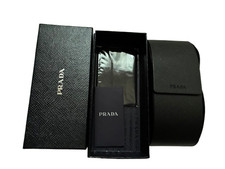 Prada Authenticated Eyeglasses Black Case with Cleaning Cloth, new