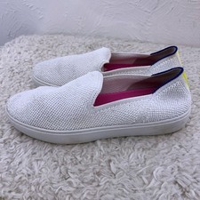 Rothys Original Slip On Sneakers White Terry Comfort Shoes Women  s Size 7