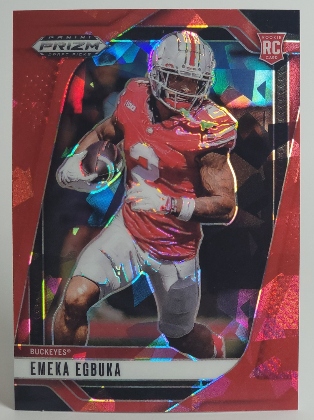 2025 Panini Prizm Draft Picks - Emeka Egbuka #85 Red Ice Rookie Color Match