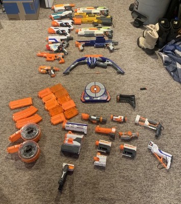Nerf Gun Collection - 13 Different Nerf Blasters + Attatchments - Good Condition