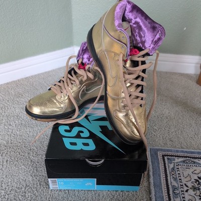 Nike x Humidity Dunk SB High Trumpet Gold Black - Mens Sz 10