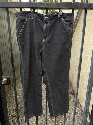 Carhartt wip simple pant black norco denim white stitch jeans 38x29