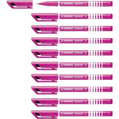 Fineliner mit gefederter Spitze STABILO SENSOR M medium 10er Pack pink