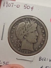 1907 O Barber Half Dollar