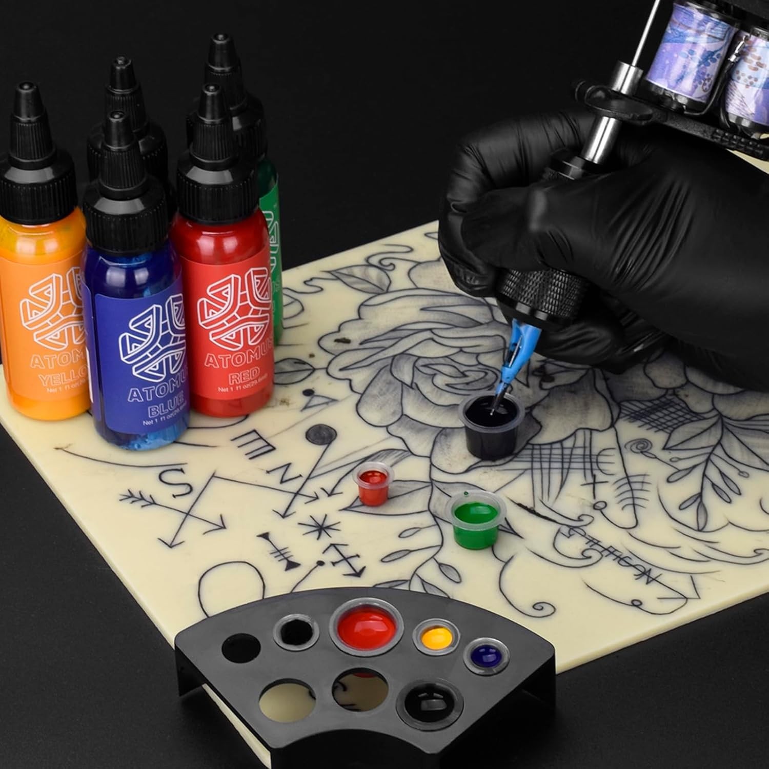 Tattoo Ink Caps, 300pcs Mixed Tattoo Ink Cups Small Medium Large Plastic Tatt...