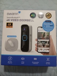 SwannBuddy4K 4K Ultra HD Sonnette de porte vidéo neuve. SWIFI-4KBUDDY-GL BRAND NEW