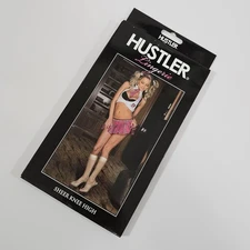 Hustler Lingerie Sheer White Knee High Nylon Socks, One Size
