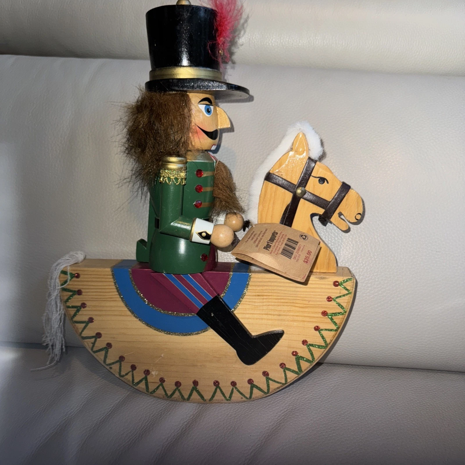 Pier 1 Imports Wooden Nutcracker Rocking Horse 2008 Collection NWT 14" tall!