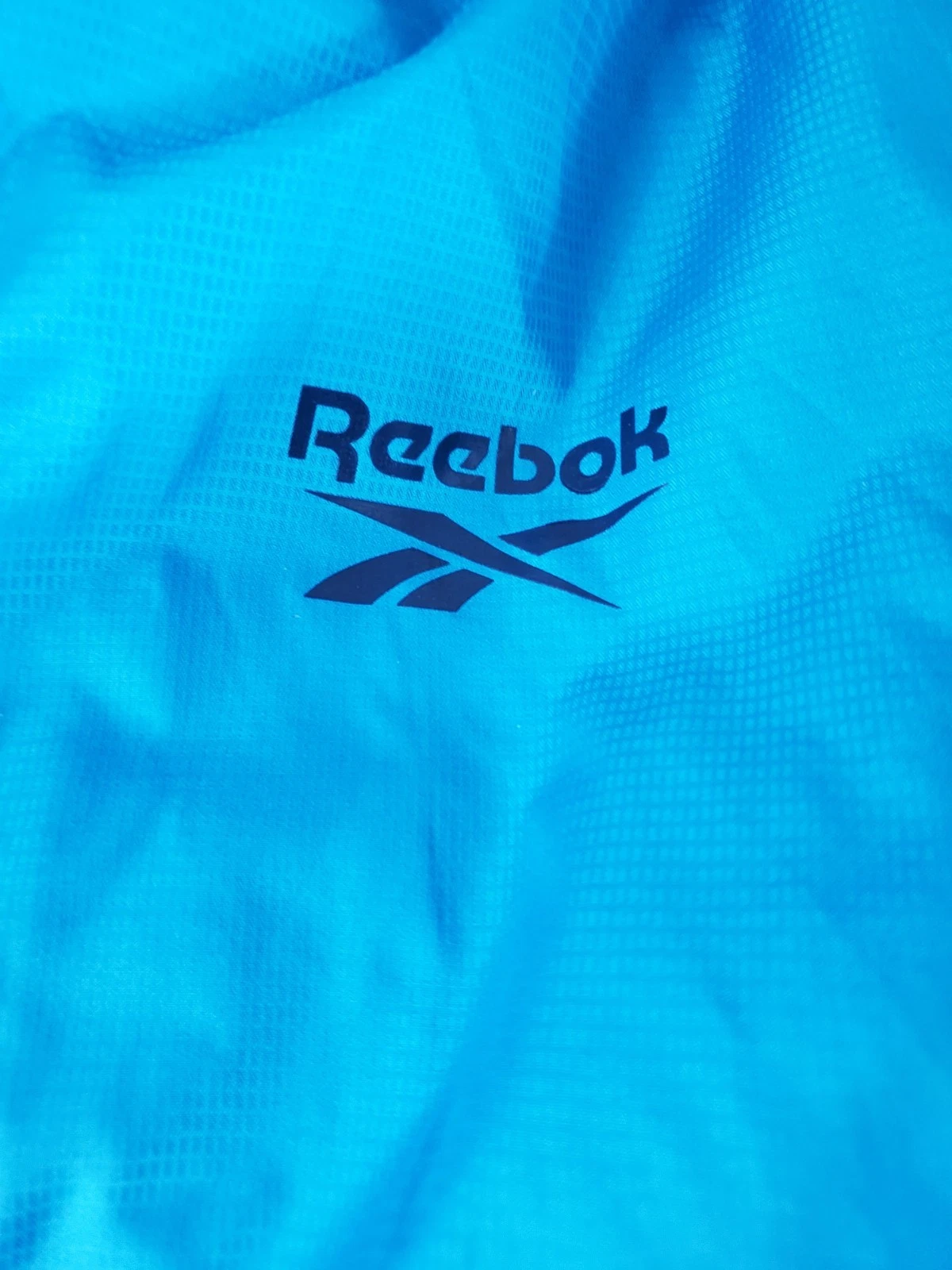 Reebok Jacket Mens Large Hooded Full Zip Blue Lightweight