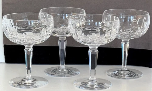 4 Vintage Waterford Crystal Kildare Champagne Coupe Sherbet Glasses