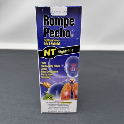 Rompe Pecho- Night Time Severe Cold & Flu 6oz EXP 11/2026 FAST SHIP