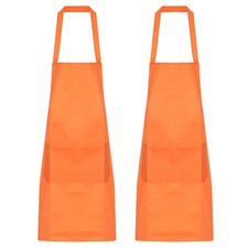2pcs Kitchen Cooking Aprons Art Aprons Pottery Artist Painting Apron Orange
