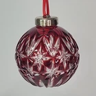 Vintage Waterford Ruby Cased Crystal Ball Ornament - 2001 w/ Box