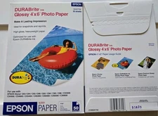 Epson DURABrite Ink Photo Paper 4x6 Glossy Photo Paper 100 Sheets. Brand new 
