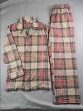 LL Bean Scotch Plaid Pajamas Mens Medium MultiColor Flannel New