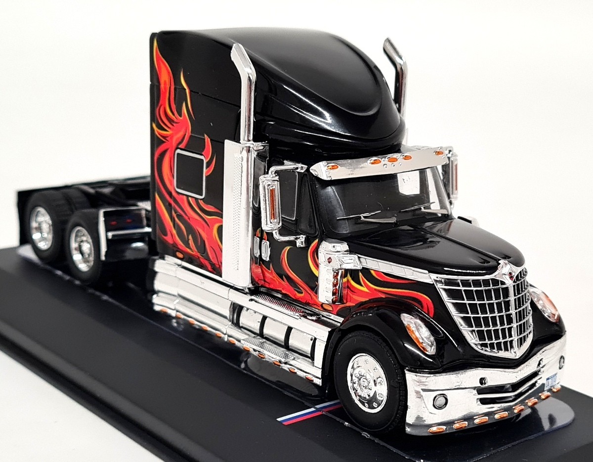 iXO 1/64 International Lonestar 2010 Black + Flames Diecast Scale Model Truck